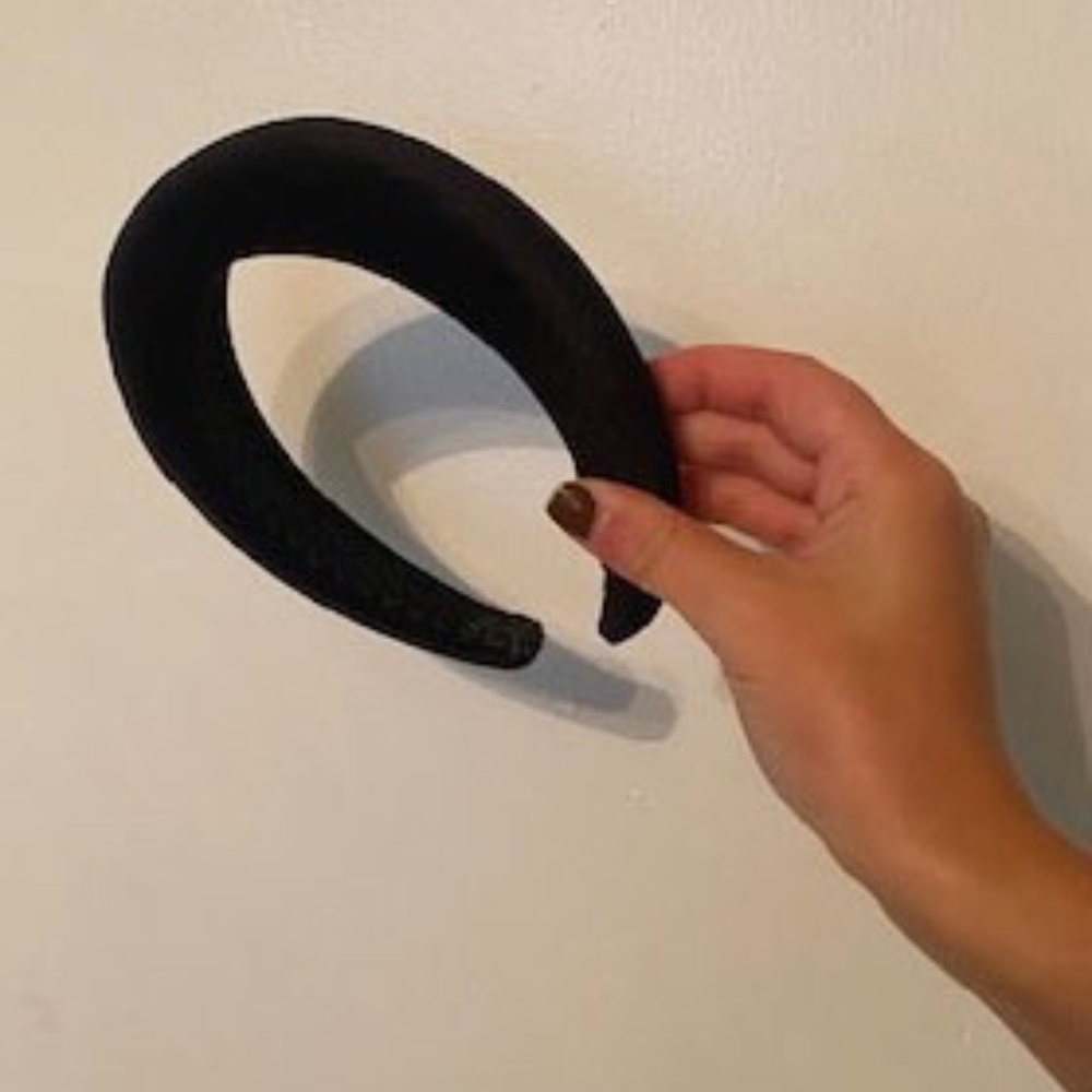 Black Velvet Puffy Headband